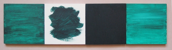 Green, White, Black, Green, 4 panels, each 3-1/2" x 3-1/2" by Anne-Marie Levine
